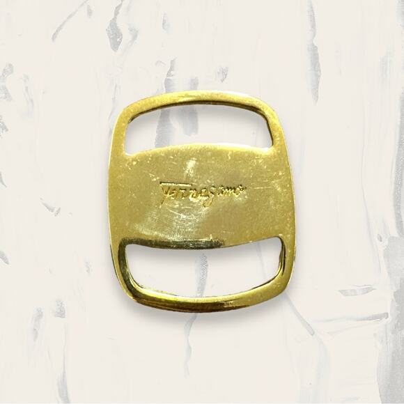 Salvatore Ferragamo Gold Plated Wide Metal Buckle - Picture 1 of 3
